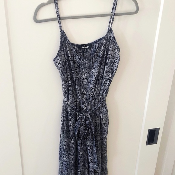Lulus Liza Navy Blue Snake Print Sleeveless Jumpsuit Size Large - Picture 6 of 10